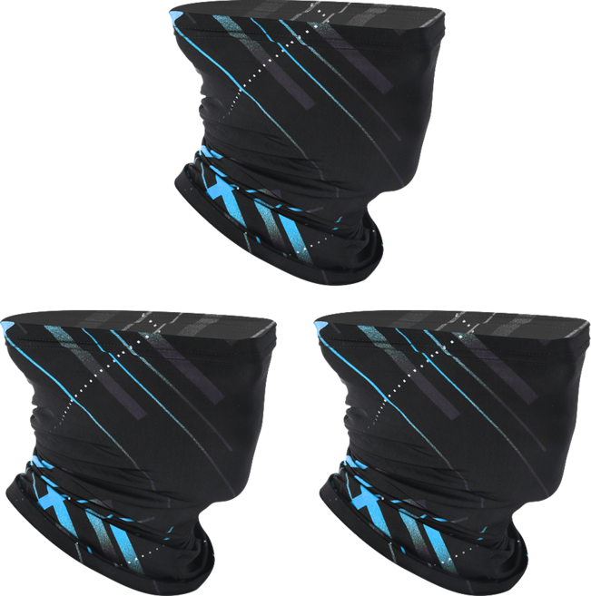 타이트엔드 EXO 쿨 멀티스카프 자전거 마스크, 블루, 3개
