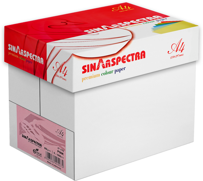 스펙트라 80g A4용지 A4색지 1박스 2500매, 분홍