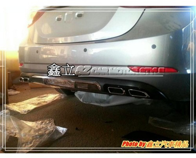 ELANTRA 14-16 韓國GC款 四出方型尾飾管 後中擾流 後下巴 塑膠材質, 1個