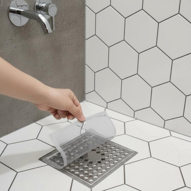 르벳노 대형 욕실 배수구 거름망 배수구망 필터, 10개입