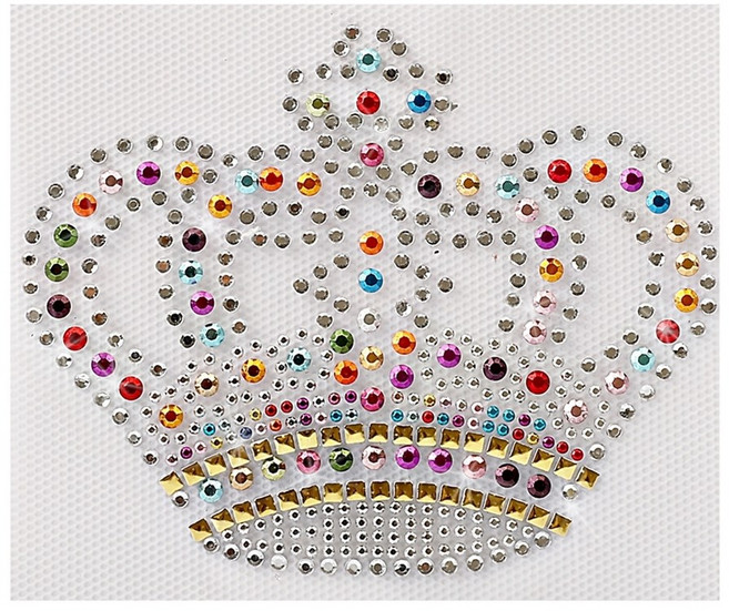 아클라 핫픽스 모티브 디자인 의류부자재 스톤 큐빅 크리스탈_, 15. 화려한 왕관, 1개