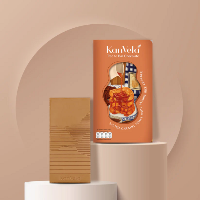 KanVela 칸벨라 소금 카라멜 토스트 화이트 초콜릿 60gx3개, 60g