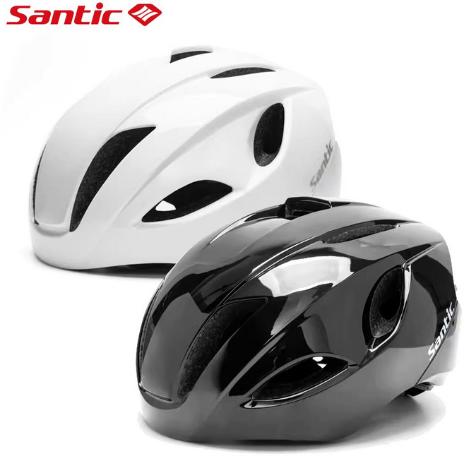 산틱 자전거 헬멧 초경량 에어로 후미등 사이클 로드 MTB, 화이트 W3P155W, 1개
