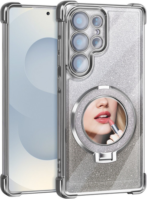 복우롱 갤럭시 S시리즈 블링 사각 에어백 렌즈풀커버 거울 거치대 휴대폰 케이스(OA027)