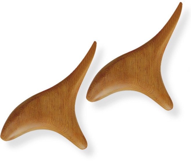 나무 괄사 지압봉 마사지기 두피 발 승모근 림프순환 이완, 2개