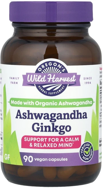 오레곤스와일드하베스트 아슈와간다 징코 젤라틴 캡슐 90정, 6개 - 쿠팡