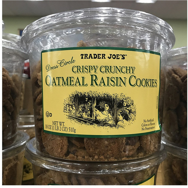 Trader Joe's 트레이더조 크리스피 크런치 오트밀 건포도 쿠키 18oz(510g) 2팩, 510g