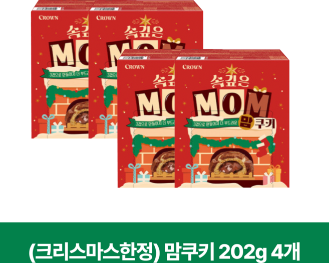 크라운 속깊은맘쿠키 대, 202g, 4개