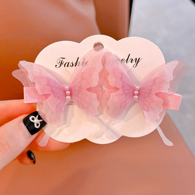 도니주니 여아 집게핀 러블리 나비 리본 헤어 머리핀