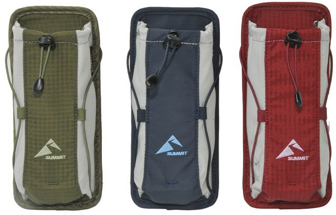 써미트 써미트 스카우트 등산 스포츠 부착형 물병 스마트폰 수납 다용도 파우치, 그린