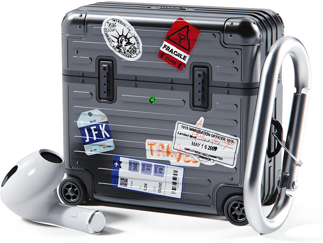 미아크 에어팟 캐리어 케이스, 에어팟 4세대, 블랙, 1개