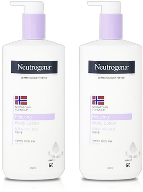 뉴트로지나 릴랙싱 바디 로션 라벤더향, 450ml, 2개