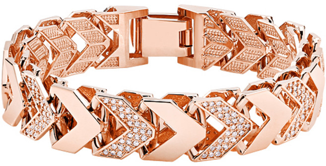 [골드팡] 18k 럭셔리어스 샤인브이체인 팔찌