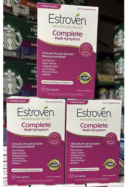 [사은품증정] 에스트로벤 갱년기 여성용 메노포즈 개선 84정 Estroven Complete Multi-Symptom Menopause Relief 84 CapS, 3개