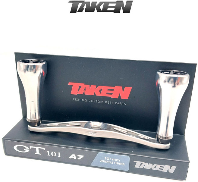 타켄 더블핸들 GT101 A7 101mm 베이트릴 튜닝용 다이와 시마노 도요 아부 호환, 다이와/도요/아부 좌핸들(8mm), 골드