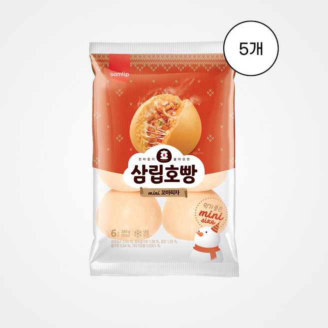 [삼립] 미니 꼬마피자 호빵 (6개입) 240g 5개
