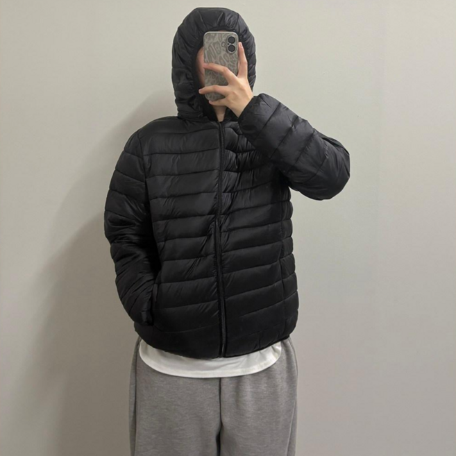 VANANA2 [따듯] 안입은듯가벼운! 초초초경량 고프코어 후드 플리스 보온 깔깔이패딩