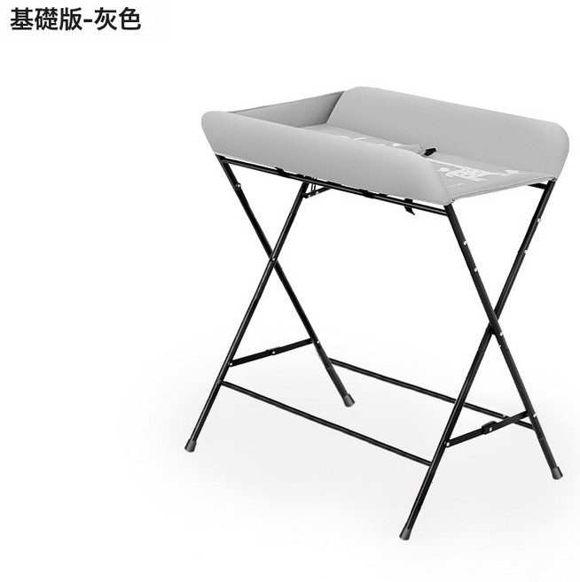 尿布臺嬰兒護理臺便攜式多功能可摺疊新生兒寶寶洗浴換尿布撫觸臺, 尿布臺-淺灰-基礎版