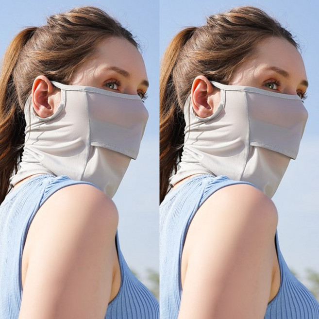 (1+1)UV자외선 차단 여름 골프 마스크 초경량 햇빛가리개 스포츠마스크 XTJ52, 그레이 그레이