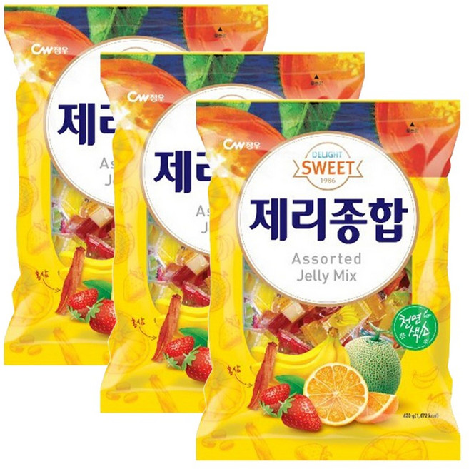 청우식품 제리종합 젤리, 420g, 3개