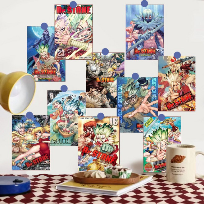닥터 스톤 캐릭터 프린팅 미니 인테리어 포스터 세트 모음 B, A타입