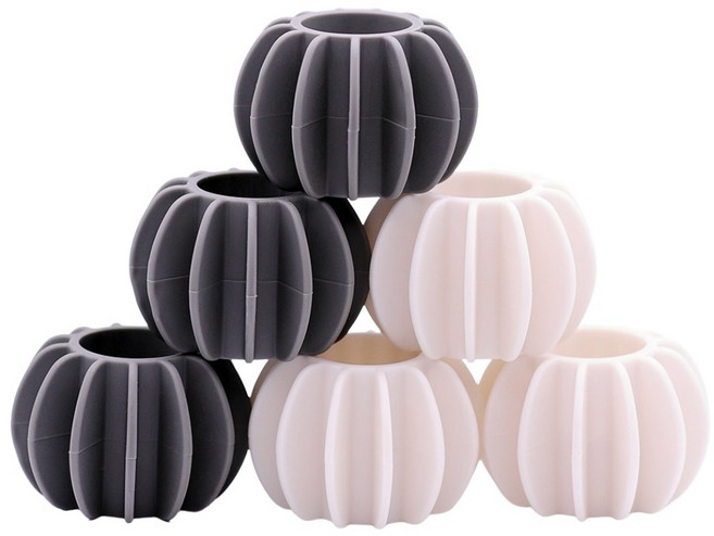 감성돌이 대형 실리콘 세탁볼 고급형, 6개, 화이트+그레이