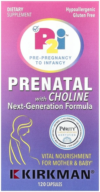 Kirkman Labs Prenatal with Choline 120 Capsules, Kirkman Labs, Prenatal with Ch, 1개 - 쿠팡