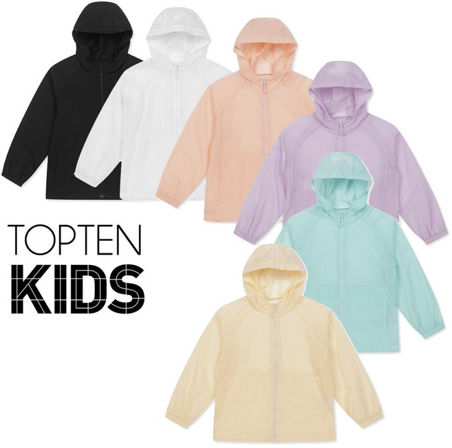탑텐키즈 한여름부터 가을까지 아동 얇은 한겹 기본 바람막이 점퍼 자켓