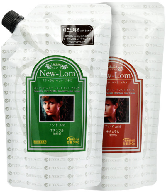 PL 피엘 뉴롬 헤나 먹물 트리트먼트 칼라 크림 염색약 500g, 다크브라운, 1개