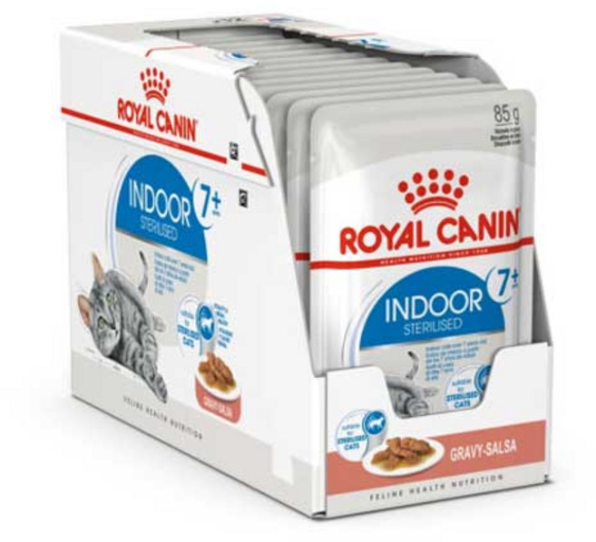 로얄캐닌 습식 고양이 사료 그레이비 인도어 7+ 85g, 닭, 12개