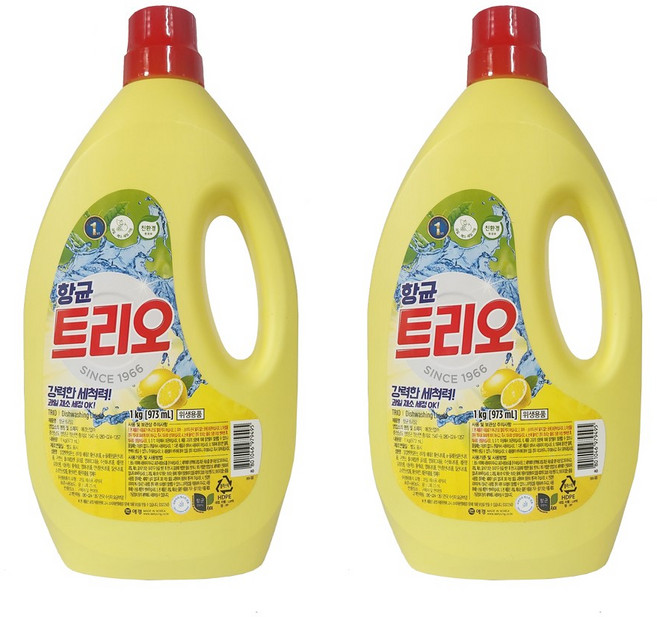 트리오 항균 주방세제, 2개, 1kg