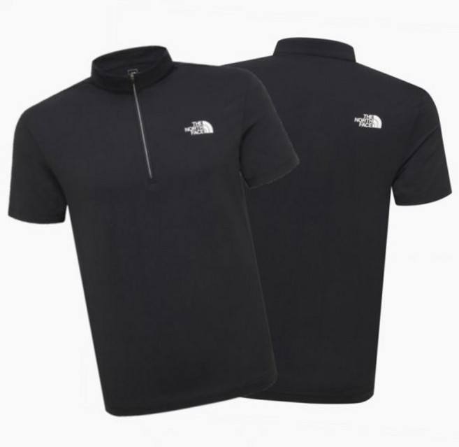 [매장판] 노스페이스 반팔 집업 티셔츠 베이직 아이스 데이 데일리 아웃도어 집티 블랙 NT7K