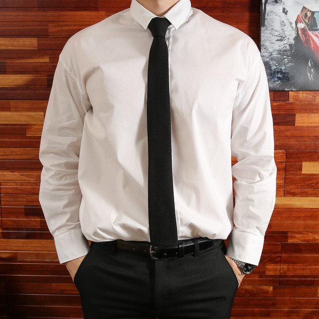 모뎅 세미 오버핏 결혼식 웨딩촬영 코튼 소재 무지 무광 남자 정장 셔츠 2 Color