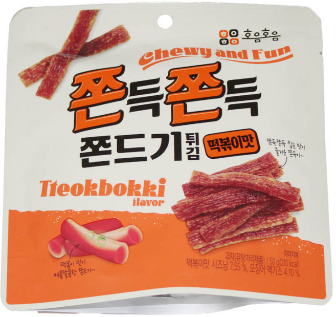 호음호음 쫀드기튀김 떡볶이맛, 50g, 1개