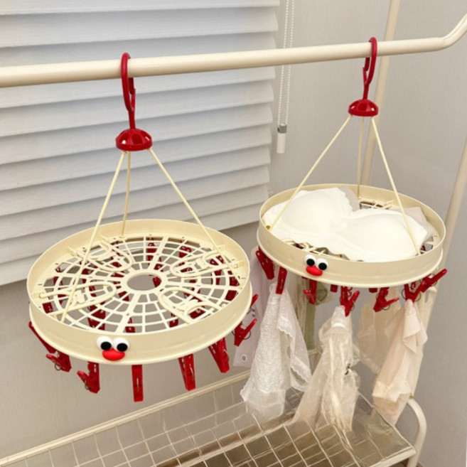 베란다빨래건조대 접이식 빨래건조대 양말 건조대 빨래걸이, 라운드 C 24클립