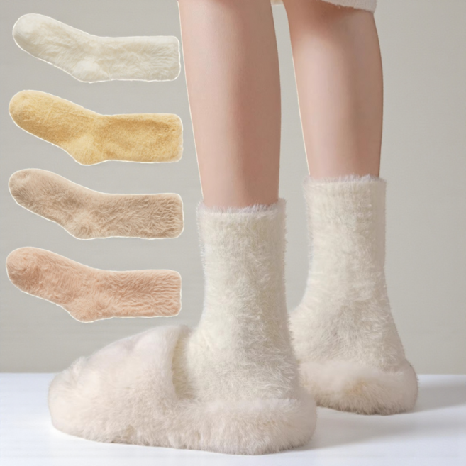 에이프릴랩스 털빠짐 없는 무압박 극세사 수면 양말 4개 세트