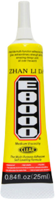 E8000 萬用膠 適用於金屬、塑料、木材、陶瓷等材質 黏性強、防水、透明無痕, 1條