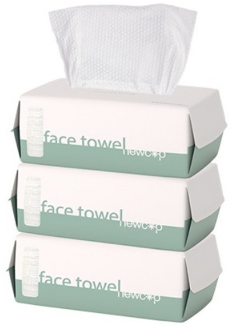 뉴코 피부과 전용 순면 100% 페이스 타올, 60매입, 3개