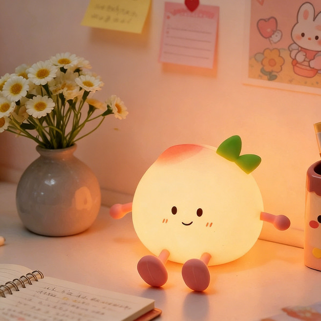 인플리바타 큐티 오리 무드등 동물인형 수면등 인테리어 침실 무드등 LED, 5.복숭아(핑크색)