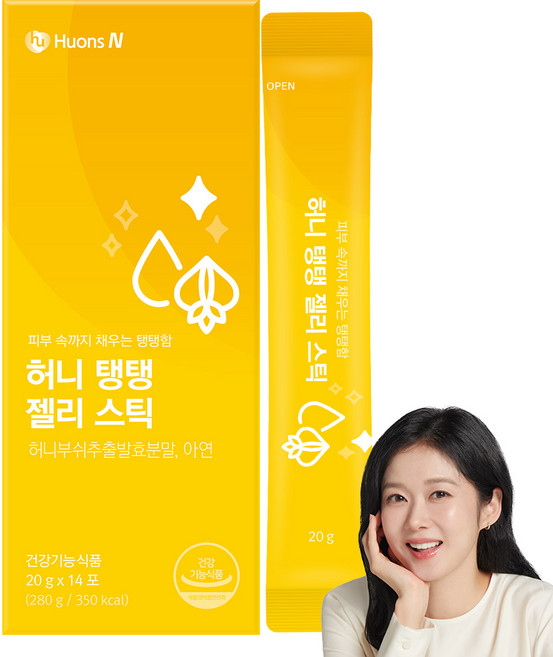 [휴온스N 공식] 허니 탱탱 젤리 스틱 피부 보습 탄력 영양제, 1개, 14회분