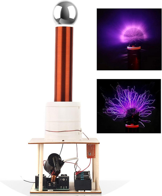 테슬라 코일 DIY 키트 물리 교육용 PEMENOL 터치 가능 플라즈마 볼 스파크 갭 아크 발생기 대학 전자 인공 조명 과학 실험 모델, 테슬라 코일 DIY 키트, PEMENOL 터치 가능한