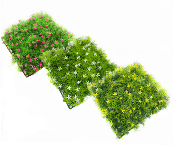 꽃잔디(인조잔디) 핑크 노랑 백색 정육점 쇼케이스 진열 베란다 인테리어, 화이트, 1개