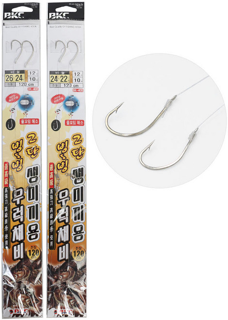 백경 빙빙 2단 생미끼용 우럭채비 BK-408, 1개