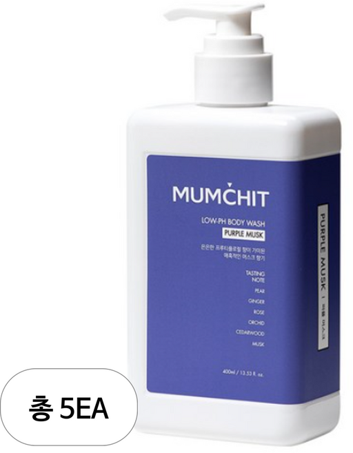 멈칫 약산성 바디워시 퍼플 머스크, 400ml, 5개