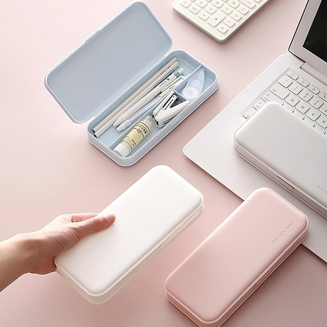 모니즈 뮤트파스텔 필통 파우치 연필케이스 컬러4종, 1개, 퓨어화이트