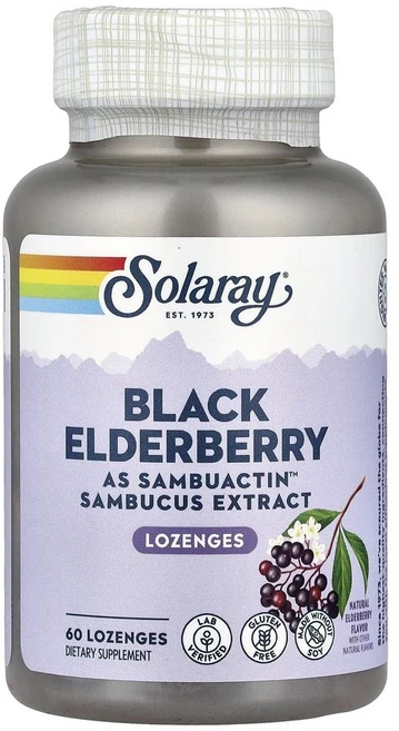 솔라레이 블랙 엘더베리 삼부액틴 Solaray Black Elderberry as Sambuactin™ 60정, 1개 - 쿠팡