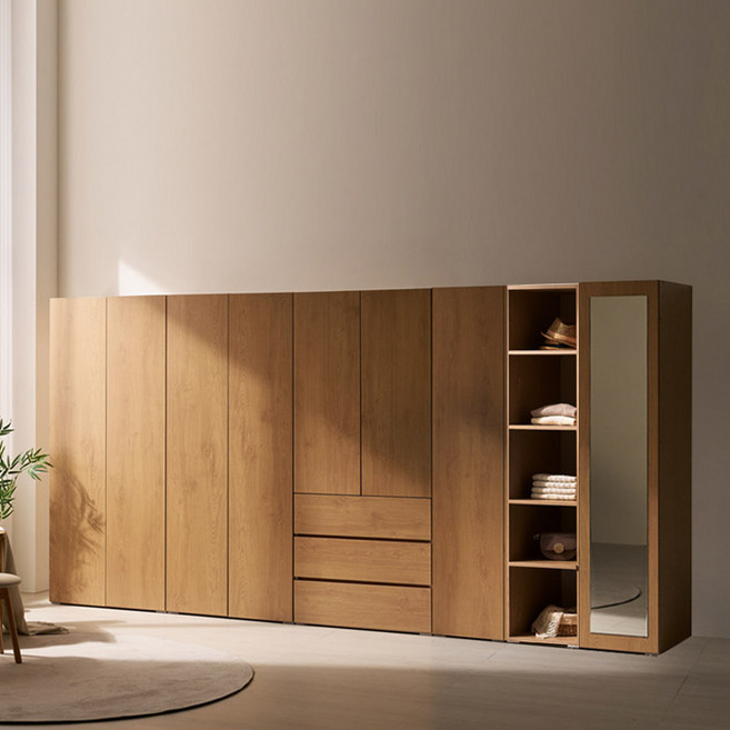 [초특가] 보루네오 오브제 LPM 키큰장_푸시 3600 거울 옷장세트, 아카시아