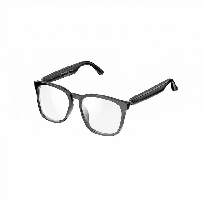 AI 스마트 번역 블루투스 안경 189개 언어 실시간 번역 음악 통화 사진 촬영 변색 렌즈, 검정색 프레임