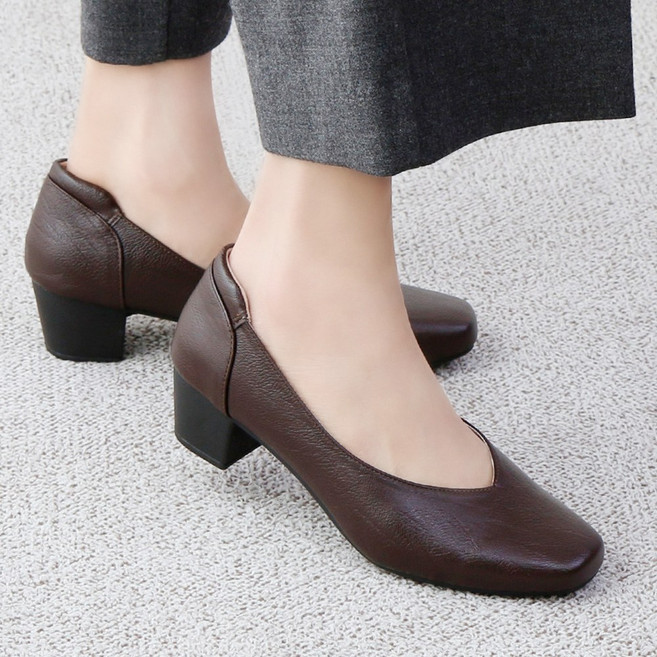 슈다방 5cm 소리안나는 통굽 여성 면접 유니화 구두