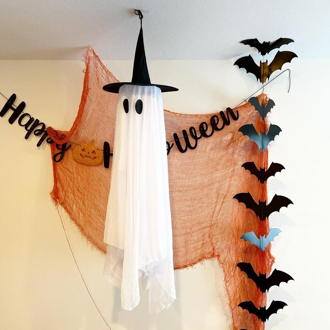 할로윈 소품세트 3종 유령장식 할로윈캠핑장식 텐트꾸미기 거미줄장식천, 3.소품세트3(쉬폰유령)